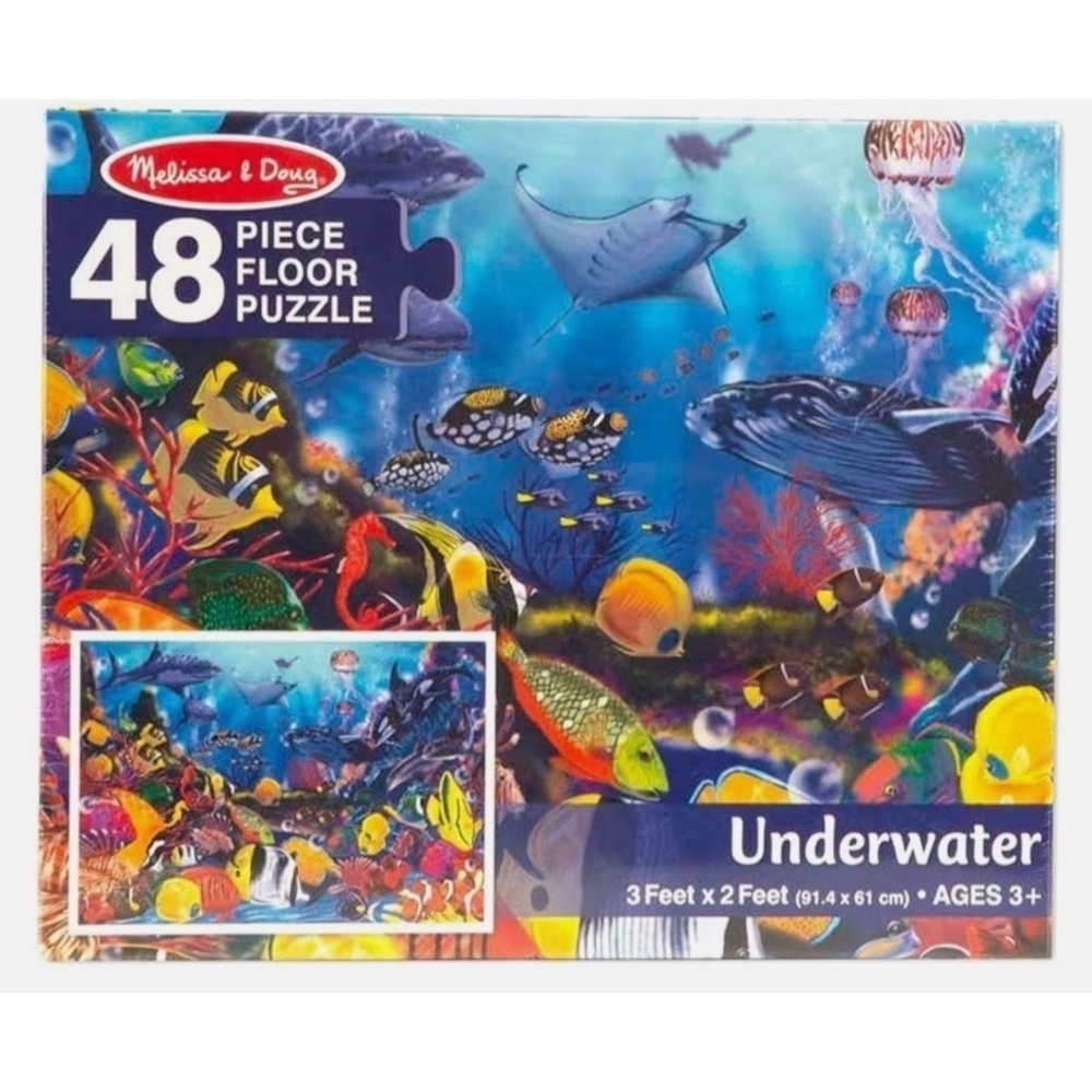 Melissa & Doug Underwater Floor Puzzle 36" x 24" 48 Pieces NEW SEALED